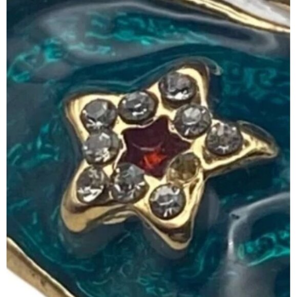 Napier Gnome Pin Brooch Rhinestones Enamel Gold-Tone Holiday Christmas LOOK - Picture 4 of 10